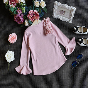 Produits innovants à vendre : Ensemble mignon pour filles, manteau court à fleurs et jupe, haut rose à manches longues avec jupe intégrée - Product Image 2