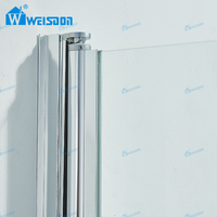 Nouveau produit Porte de douche pivotante en aluminium et acier inoxydable Salle de douche carrée en verre trempé sans cadre
