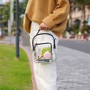 <b>PVC</b> Transparent <b>Top</b>-Handle Casual Bag Purse Clear Shoulder Messenger Tote Bag for Women Outdoor Traveling Shopping - Product Image 4