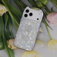 Coque de téléphone mignonne et féminine avec papillon 3D et nœud, strass scintillants, protection d'appareil photo pour iPhone 17 Pro Max 16 15 14 13 12 11