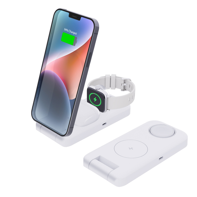 3 in 1 Wireless Charger Multi Devices 15W Fast Wireless Charging Dock Station Desktop Phone Wireless Chargers for iPhone Airpods