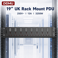 PDU 2U 19 pouces à montage en rack avec protection contre les surcharges, 8 prises UK BS, 8 interrupteurs individuels pour armoire de serveur de centre de données