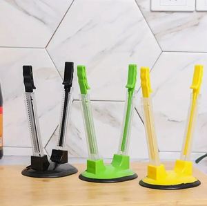 Adjustable Holder Stand, Reusable Kitchen Storage <b>Bag</b> Clip Rack With <b>Suction</b> Base for Food Prep & Organization - Product Image 3