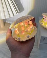 LED 3D Simulation Tulipe DIY Lampe Miroir Lumière Chevet Bureau Fleur Atmosphère Romantique pour la Décoration de la Maison Fait à la Main DIY Shell Tul
