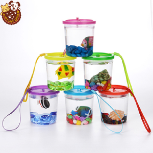 Boîte à poissons <span class=keywords><strong>Betta</strong></span> Cup, mini boîte à méduses, boîte pour animaux de compagnie, <span class=keywords><strong>aquarium</strong></span> en plastique transparent avec couvercle - Product Image 1