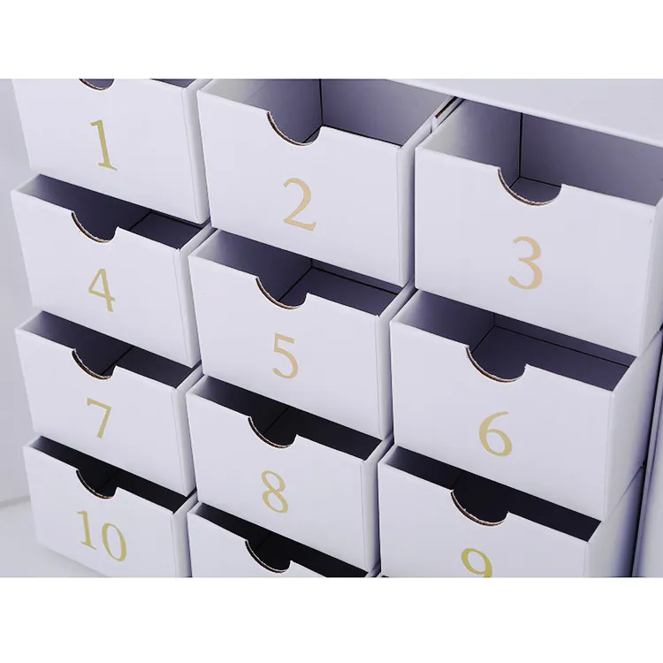 geschenkbox für kosmetika parfüm adventskalender kartonbox schwarzer adventskalender verpackungsbox 12-tage-advent weihnachtskalender