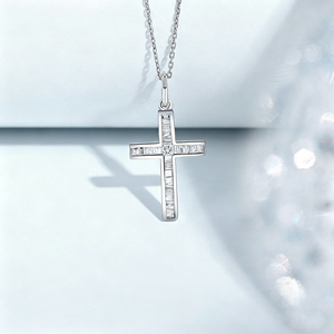 SGARIT custom Jewelry Minimalist Diamond Cross Pendant 18k gold lab grown diamond Necklace VS D IGI certificate for <b>gift</b> party - Product Image 1