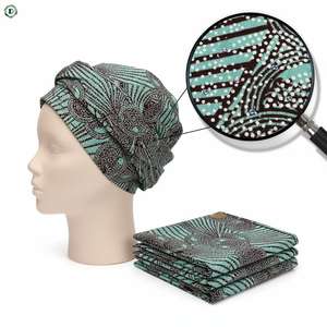 Tissu africain WaxPrint orné de strass Teal Brown Ankara Batik Design 100% coton pour l'artisanat de piste de mode <span class=keywords><strong>Pagne</strong></span> Premium - Product Image 1