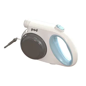 Ánh sáng lên có thể sạc lại Pet Dog Leash với poop Túi dispenser, Led đèn pin, thực phẩm container