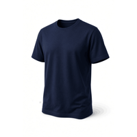 T-shirt en coton marron pour homme, manches courtes, col rond, coupe classique, décontracté, couleur unie, tricot jersey respirant, 230g, teint uni