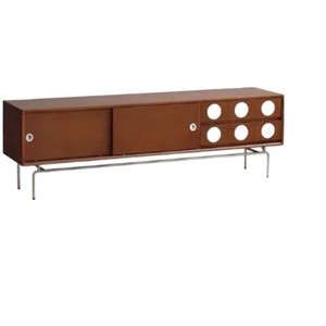 Mueble para TV de madera maciza, 150x40x63cm, muebles de almacenamiento minimalistas nórdicos para sala de estar, diseño Retro de pie - Product Image 5