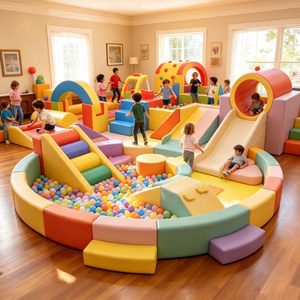 Promotion : Aire de jeux intérieure colorée <span class=keywords><strong>pour</strong></span> enfants, <span class=keywords><strong>petit</strong></span> château gonflable portable, <span class=keywords><strong>parc</strong></span> d'attractions souple <span class=keywords><strong>pour</strong></span> maternelles - Product Image 2