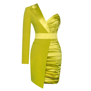 Manchon unique plissé costume robe élégante femme Printemps et été nouvelle datation - Product Image 4