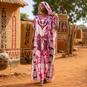 <span class=keywords><strong>Robe</strong></span> Kaftan Dashiki Africaine pour Femme, <span class=keywords><strong>Robe</strong></span> Longue Traditionnelle <span class=keywords><strong>Boubou</strong></span> avec Foulard Assorti, Imprimé <span class=keywords><strong>Bazin</strong></span>, Vêtement Islamique Ample - Product Image 1
