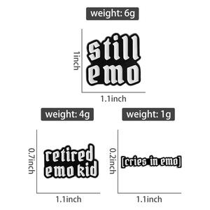 Toujours Emo émail broche drôle triste citation broches pleure à Emo retraité enfant revers Badge bijoux cadeau en gros - Product Image 6