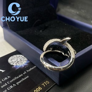Factory 925 Sterling <b>Silver</b> Custom Shark Shape VVS Moissanite <b>Ring</b> Ice Out Eternity Band Hip Hop <b>for</b> <b>Men</b> Pass Diamond Tester GRA - Product Image 5
