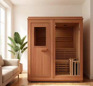 Sauna de Vapor Interior Moderna y Lujosa de Madera con Puertas de Vidrio para Spa en Casa - Product Image 1