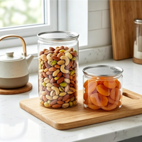 Pot d'emballage transparent en PET avec couvercle facile à décoller, qualité alimentaire, pour aliments secs, bonbons, café