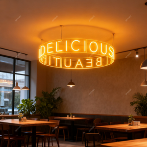 Miễn Phí Thiết Kế Trần Vòng Tròn Vòng <span class=keywords><strong>LED</strong></span> Neon Biển Hiệu Đảng Kinh Doanh Trong Nhà Vòng Tròn Neon Ánh Sáng Tùy Chỉnh Neon Dấu Hiệu - Product Image 4