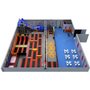 Equipo de Trampolín Comercial para Interiores, Plástico, Color <span class=keywords><strong>Naranja</strong></span> Oscuro, Amarillo, <span class=keywords><strong>Verde</strong></span>, <span class=keywords><strong>con</strong></span> Estructura de Escalada, Tobogán, Zonas de Aventura, Certificado ASTM - Product Image 5