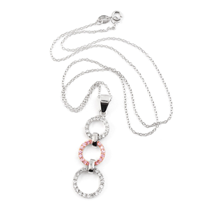 TD Collette Z argento Sterling collana pendente moda con zirconi cerchio collegato - Product Image 2