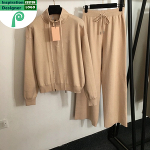 Ensemble 2 pièces tricoté pour femme : pull jacquard à manches longues et pantalon – Tenue décontractée automne-hiver pour la maison - Product Image 6