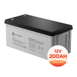 Sunark แบตเตอรี่ซิลิกาเจลแห้ง 12V 200Ah แบตเตอรี่ตะกั่วกรดแบบผง