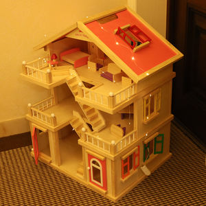Meubles mignons de Style nordique pour grands enfants, bricolage américain 3D Puzzle en bois fait à la main maison de poupée jouer à l'intérieur de la maison pour enfants - Product Image 6