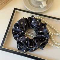 Chouchous en satin à pois style coréen, double couche, 15 cm, haute élasticité, tendance, style décontracté, pour le quotidien