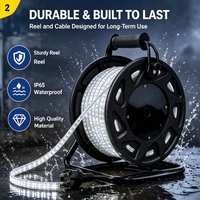 Portable AC LED bande Flexible LED bande lumineuse SMD 2835 180led étanche IP65 50 mètres 25 mètres 15 mètres de longueur pour le chantier