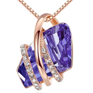 <span class=keywords><strong>Collana</strong></span> ad arco Vintage in <span class=keywords><strong>oro</strong></span> <span class=keywords><strong>rosa</strong></span>, <span class=keywords><strong>collana</strong></span> con pendente di cristallo colorato di forma irregolare, per le donne, regalo di gioielli di san valentino - Product Image 1