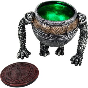Urne en résine Nezababy en forme de dragon avec intérieur vert et couvercle rouge pour la décoration de la maison et les collections - Product Image 1