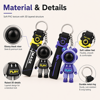 Nouvel Arrivage ZP - Porte-clés en silicone vintage 3D motif Ours Éclair de dessin animé, pendentif en caoutchouc souple, anneau métallique pour sac, breloque et cadeau