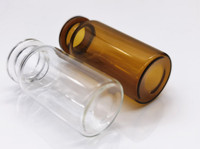 Vente en gros de flacons en verre ambré de 22 mm pour vernis à ongles, huile, impression sérigraphique mate, flacons cosmétiques en verre transparent