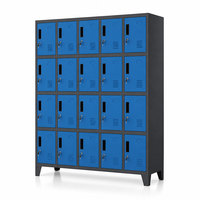 Casier de rangement métallique à 20 portes avec serrure à clé pour écoles, gymnases, bureaux, vestiaires, étudiants et personnel