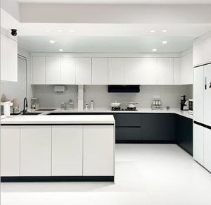 Armoires <span class=keywords><strong>de</strong></span> cuisine modulaires <span class=keywords><strong>de</strong></span> haute qualité aux designs modernes, <span class=keywords><strong>couleur</strong></span> personnalisée, grain <span class=keywords><strong>de</strong></span> bois, armoires en <span class=keywords><strong>mélamine</strong></span> <span class=keywords><strong>pour</strong></span> les petites applications domestiques - Product Image 5