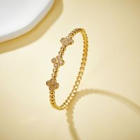 Gelang Wanita Motif Bunga Matahari Model Jepret Emas 18K Bahan Stainless Steel Grosir Pabrik