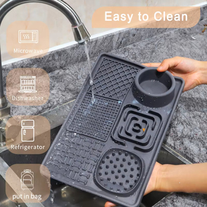 Top Rankings Silicone <b>Pet</b> Licking Mat Cat Dog Slow Food Bowl Feeding Mat Suction Cup Folding <b>Pet</b> Food Placemat - Product Image 5