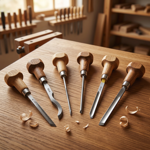 Juego de grabadores SUNTOOLS/STIPL, 6 puntas cónicas de hierro con mango de madera, herramientas de grabado de joyería para hacer joyas DIY, creación de muestras/moldes - Product Image 5