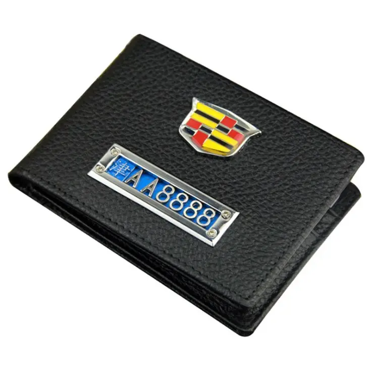 PU-Leder-Führerschein brieftaschen mit kunden spezifischen Auto nummern und Autologos-Halte karten, ID-Lizenz, Bargeld