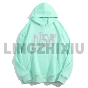 400gsm Fashion kualitas tinggi Drop bahu musim dingin pria kustom cetak Logo Hoodie hoodie grosir