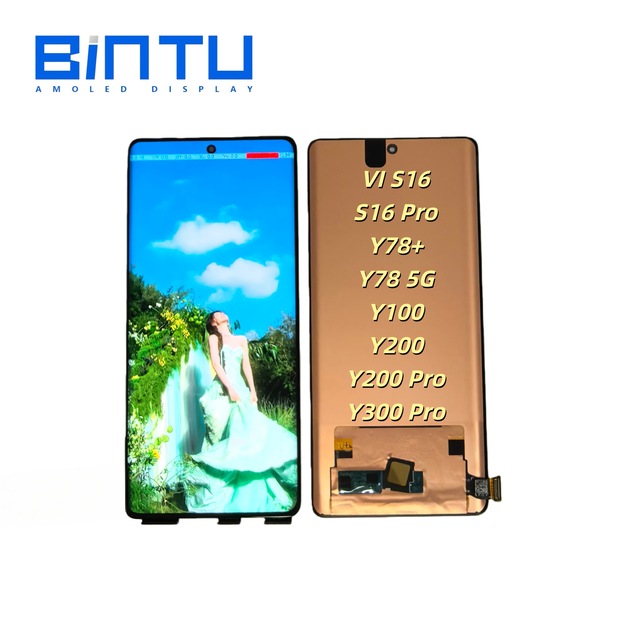 BINTU Mobile Phone Display LCD Screen for vivo S16 Y78+ Y78 5G Y100 Y200 Y200 Pro Y300 Pro Display Complete