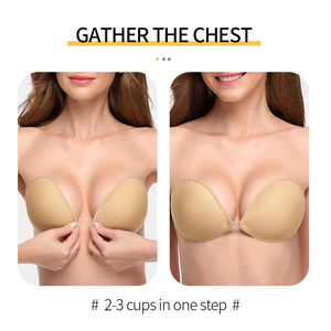 Soutien-Gorge Adhésif Invisible Collant Sans Bretelles Push up Réutilisable Silicone Couvrant Mamelon Soutiens-Gorge pour Robe Dos Nu - Product Image 3