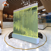 Mur de séparation en colonne de bulles LED sur mesure, grand format, en acrylique durable, pour hall d'hôtel et complexe hôtelier