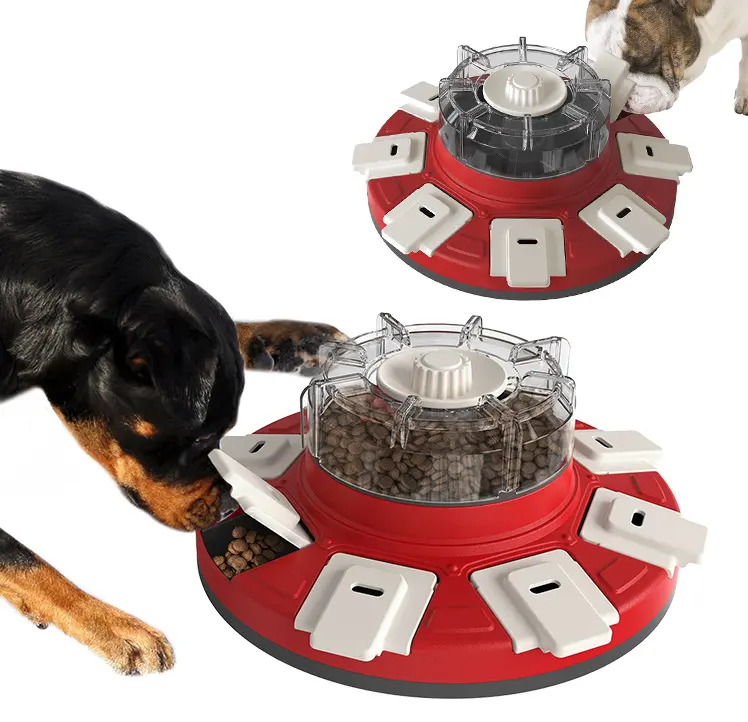 Penjualan Terbaik Dispenser traktiran hewan peliharaan interaktif mainan Puzzle pengumpan lambat makanan kebosanan laser latihan mainan anjing pintar