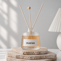 Bouteille diffuseur de parfum en verre transparent 100ml 200ml avec bouchon, fond rond, vide, pour diffuseur d'arômes domestiques, logo personnalisé