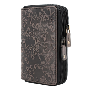Unisex Genuine Leather Slim Long Zipper Clutch <b>Wallet</b> Vintage Style Daily Use Cash & <b>Card</b> Storage Customizable Size Logo - Product Image 1