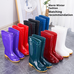 Bottes de pluie mi-hautes pour homme QF1 en EVA avec amorti et gants en caoutchouc, protection imperméable pour le jardinage, toutes saisons - Product Image 4
