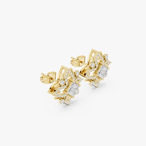Pendientes de Diamantes con Diseño Floral de Hojas, de Lujo a Precio Accesible, para Mujer, Ideales para Regalo y Uso Diario, Disponibles para la Venta - Product Image 3