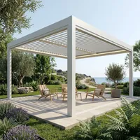 Pergola électrique en aluminium robuste 3x6 4x5, auvent automatique pour jardin, terrasse, toit extérieur, protection solaire, résistant aux ouragans, auvent à lamelles